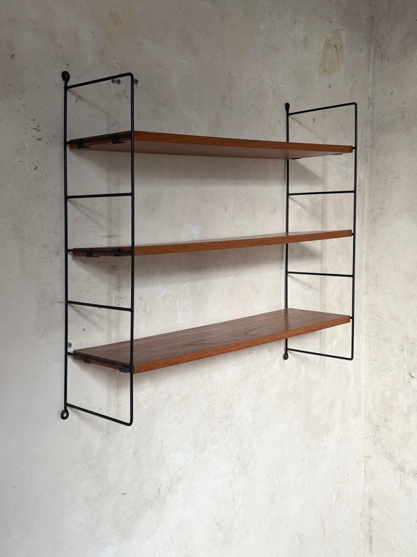 Étagère murale filaire vintage en teck style String