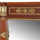 Console topped with an Empire-style mirror.