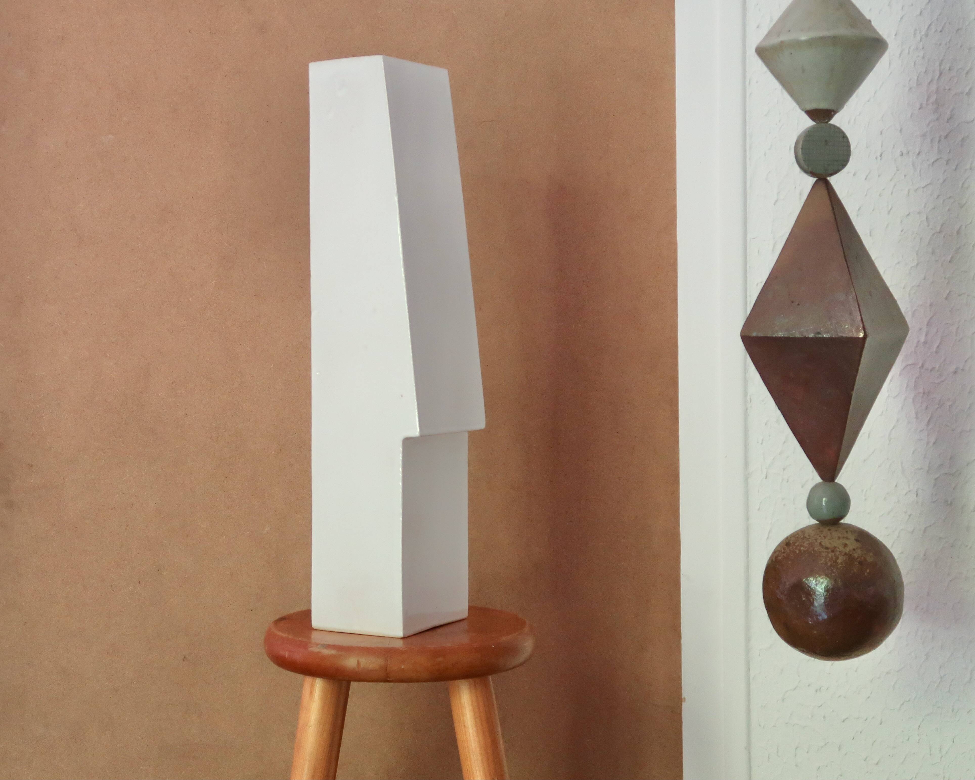 White ceramic architectural sculpture by Frédéric Bourdiec