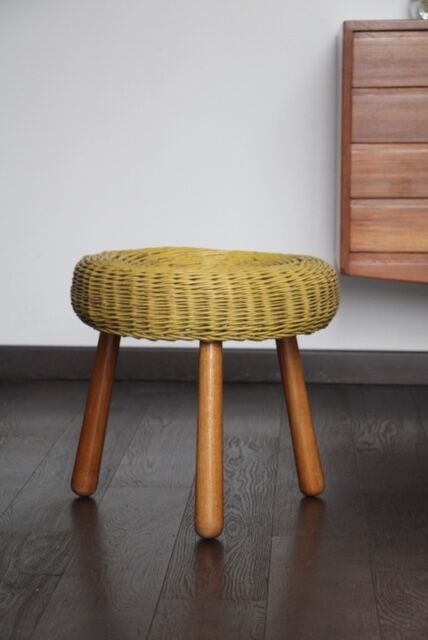 Tripod wicker stool by Tony Paul USA 1955