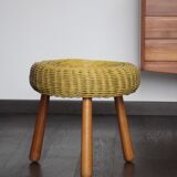 Tripod wicker stool by Tony Paul USA 1955