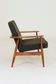 Fauteuil de salon Mid Century par M. Zieliński, Pologne 1960, Laine olive