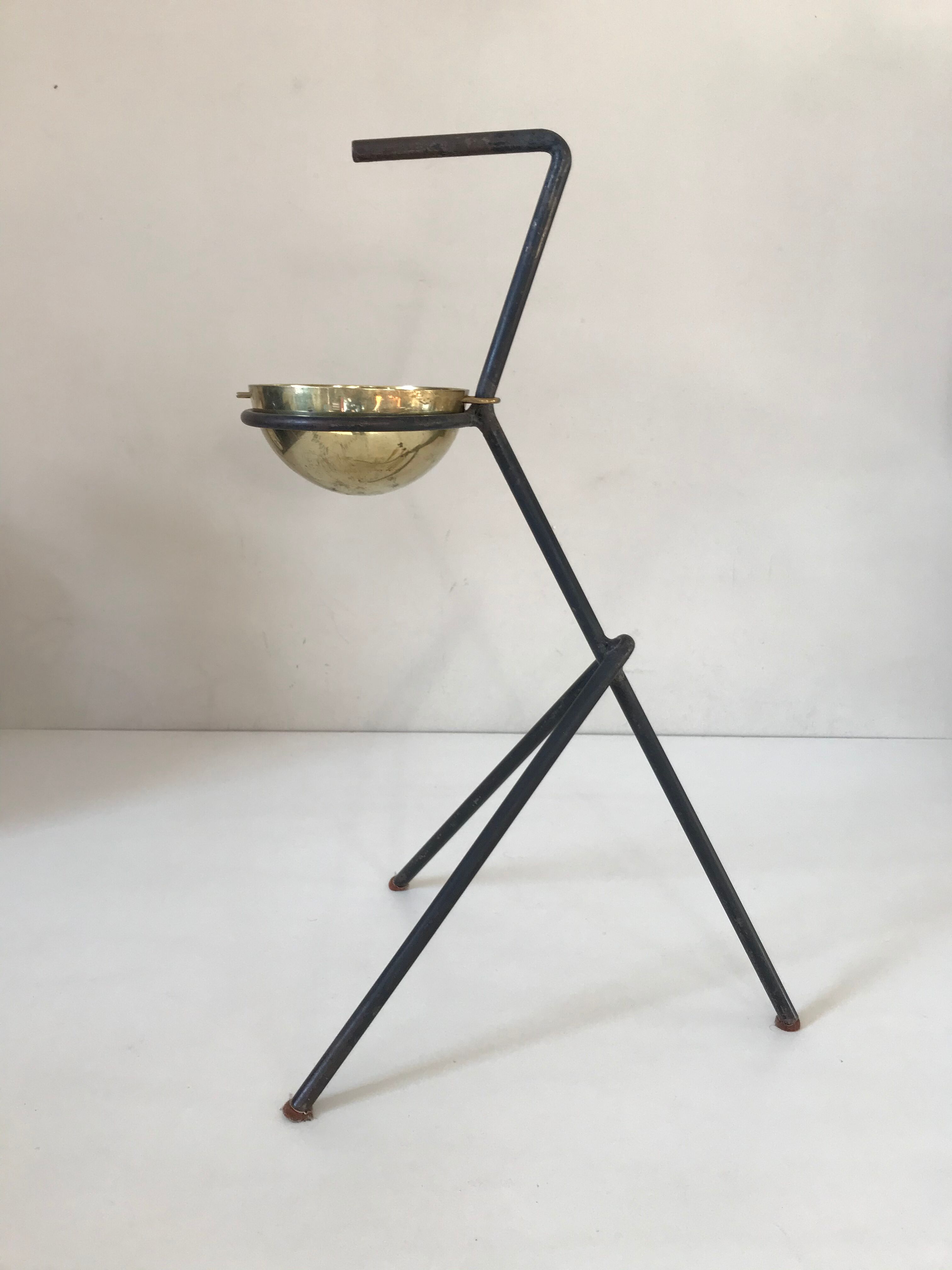 1950 metal and brass ashtray