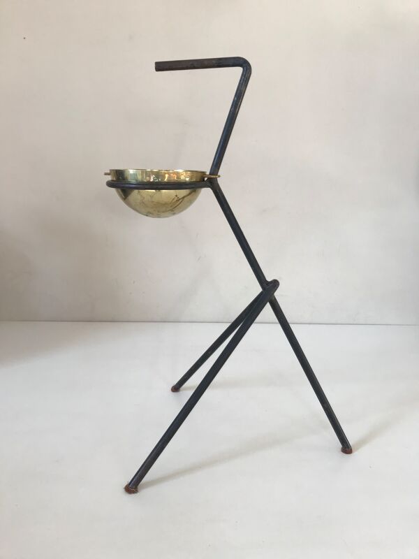 Cendrier métal et laiton 1950