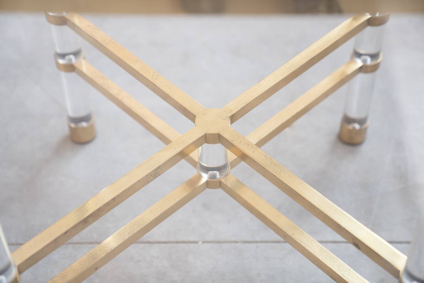 Hexagonal glass table by Sandro Petti, for Angolometallarte, 1970