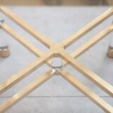 Hexagonal glass table by Sandro Petti, for Angolometallarte, 1970