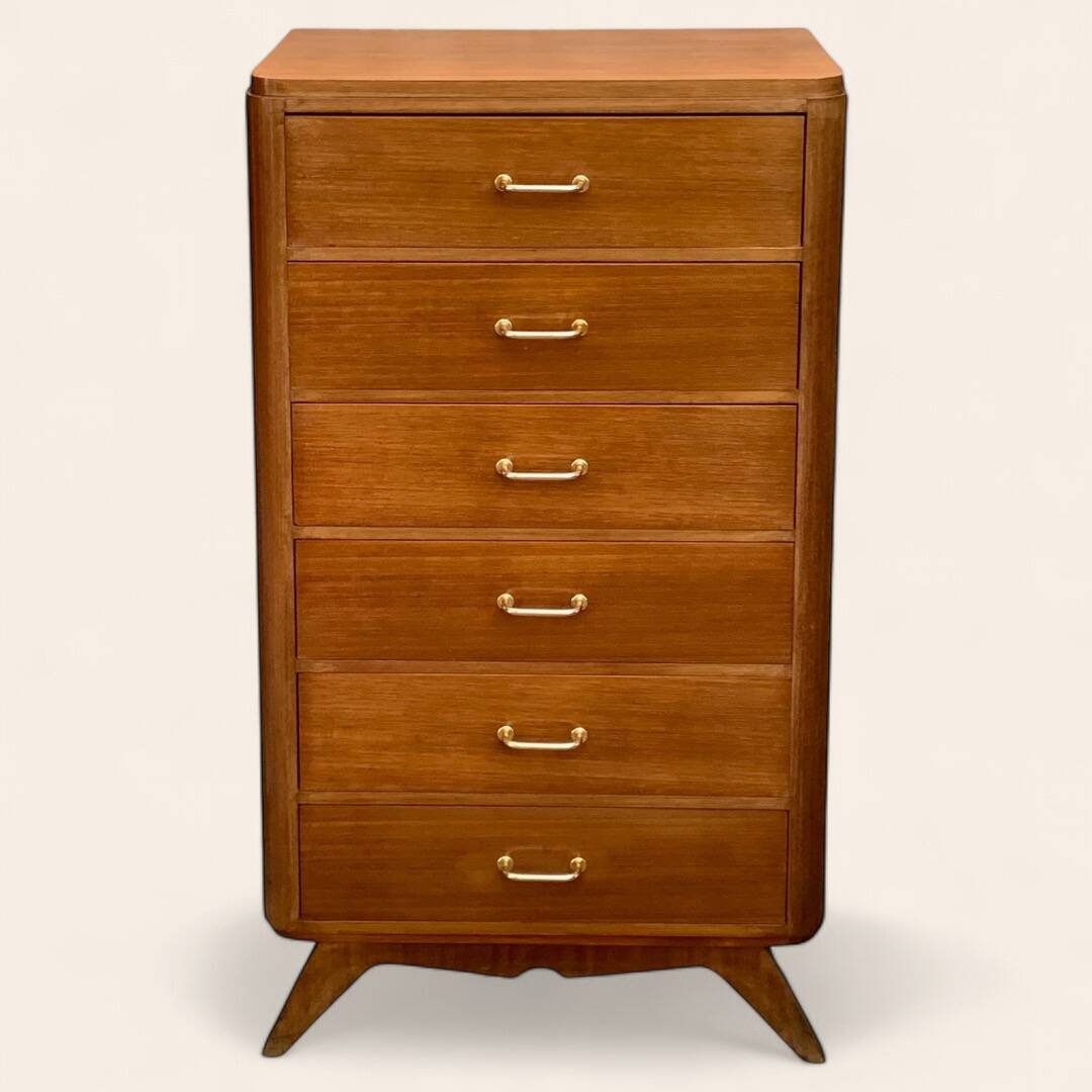 Vintage chest of drawers with compass feet 1960 H112