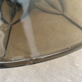 Brown glass cup vintage floral pattern