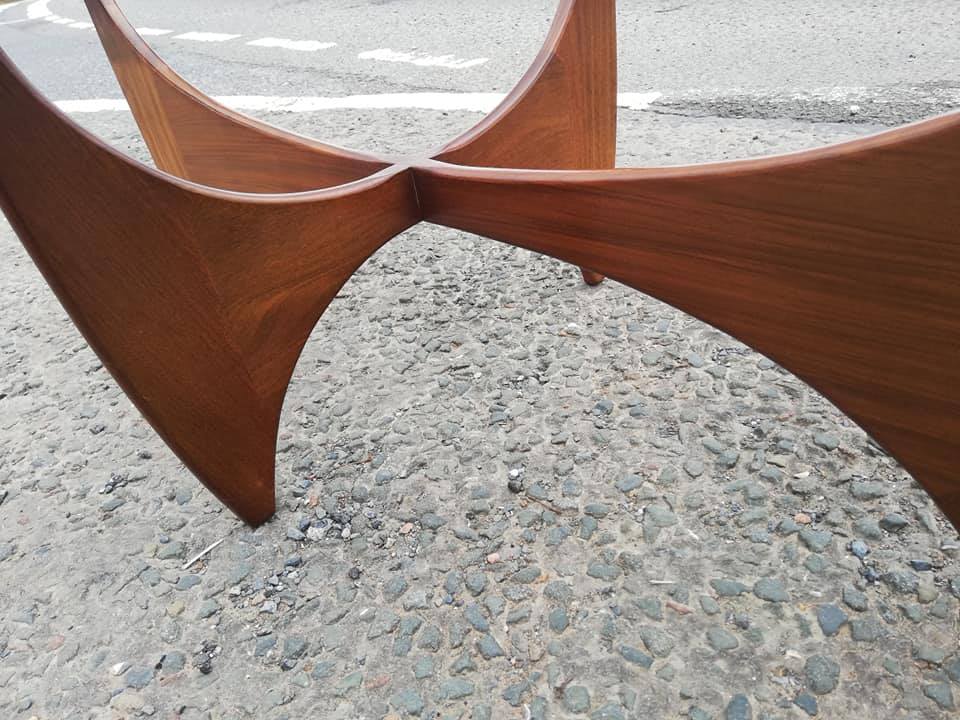 Oval Teak Astro Coffee Table with Glass Top by Victor Wilkins for G-Plan, 1960s