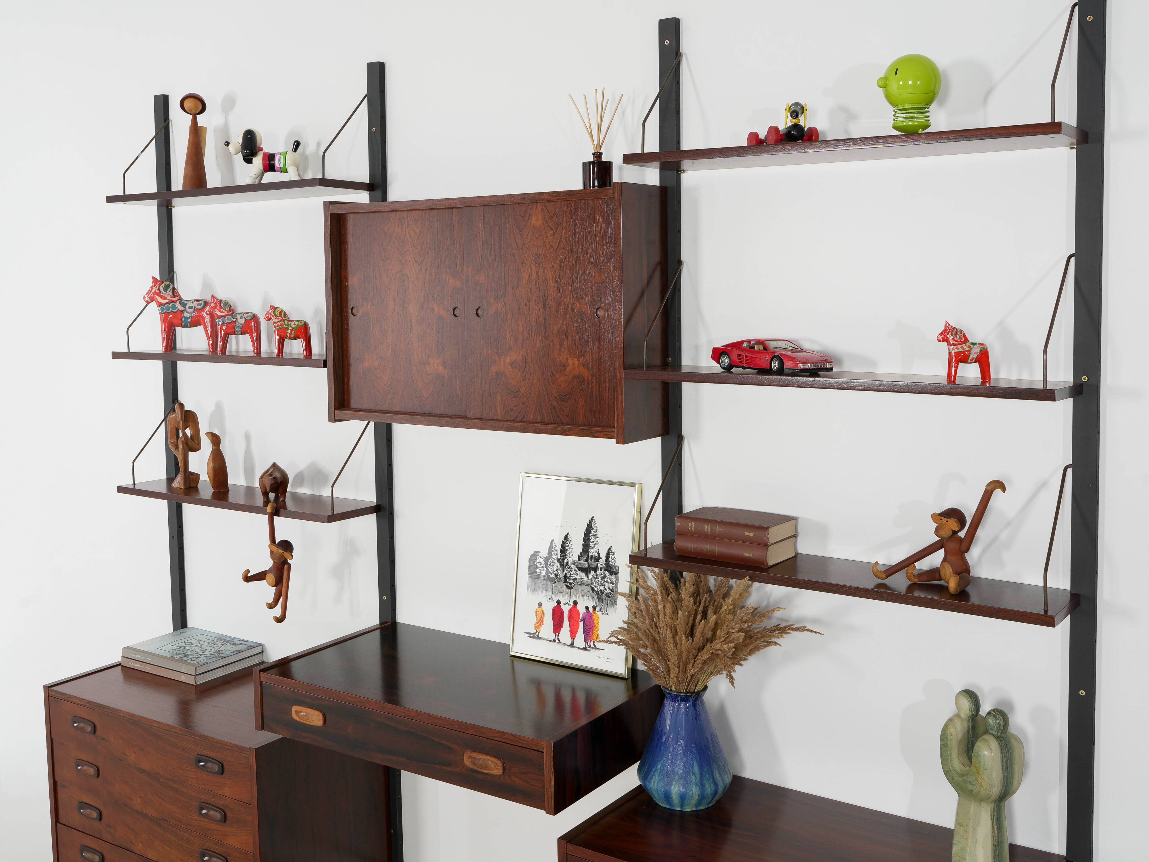PS System Modular Shelving, Rosewood Veneer, Danish, 1960s