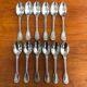 Set of 12 small silver metal spoons - n°51