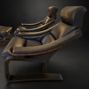 Pair of Kroken armchairs and ottoman — Åke Fribyter, marketed p