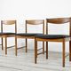 Set Of 4 Midcentury McIntosh Teak And Leatherette Chairs. Vintage Modern