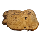 Tripod coffee table in natural solid elm magnifying glass