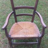 Fauteuil paillé ancien