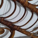 Vintage rattan “Peacock” headboard