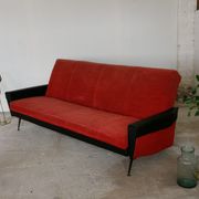 Convertible bench daybed rockabilly red and blakc 50-60s