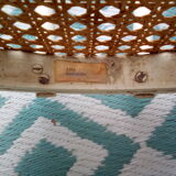 Lot of 4 bistro chairs in caned wood