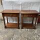 Pair of cherry wood side tables