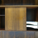 Bibliothèque murale en palissandre par Kai Kristiansen pour Feldballes Mobelfabrik, Danemark années 1950