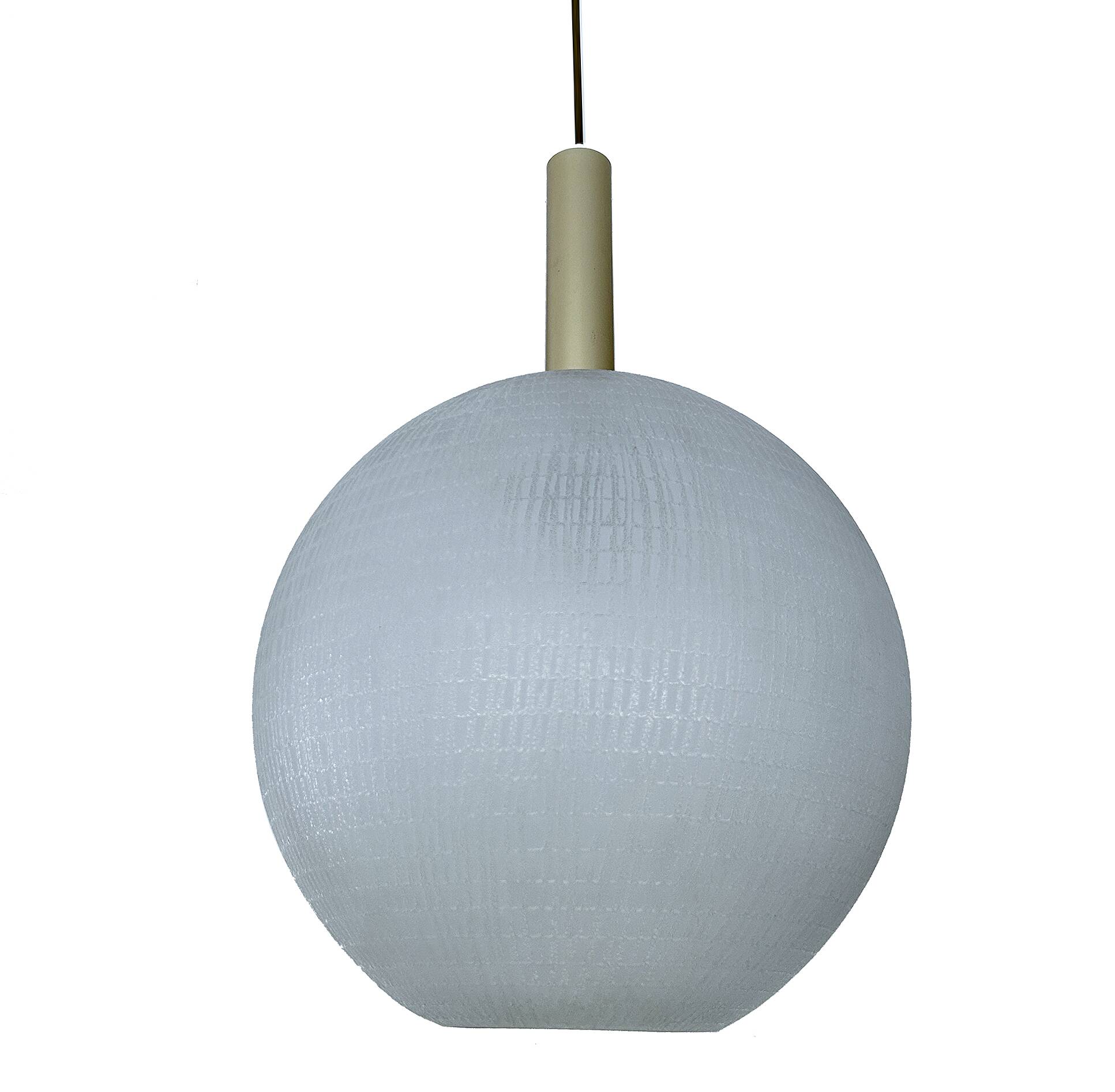 Large vintage glass ball pendant light, 60s