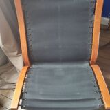 Pair of black leather Siesta armchairs Ekornes Ingmar Relling Norway 1960