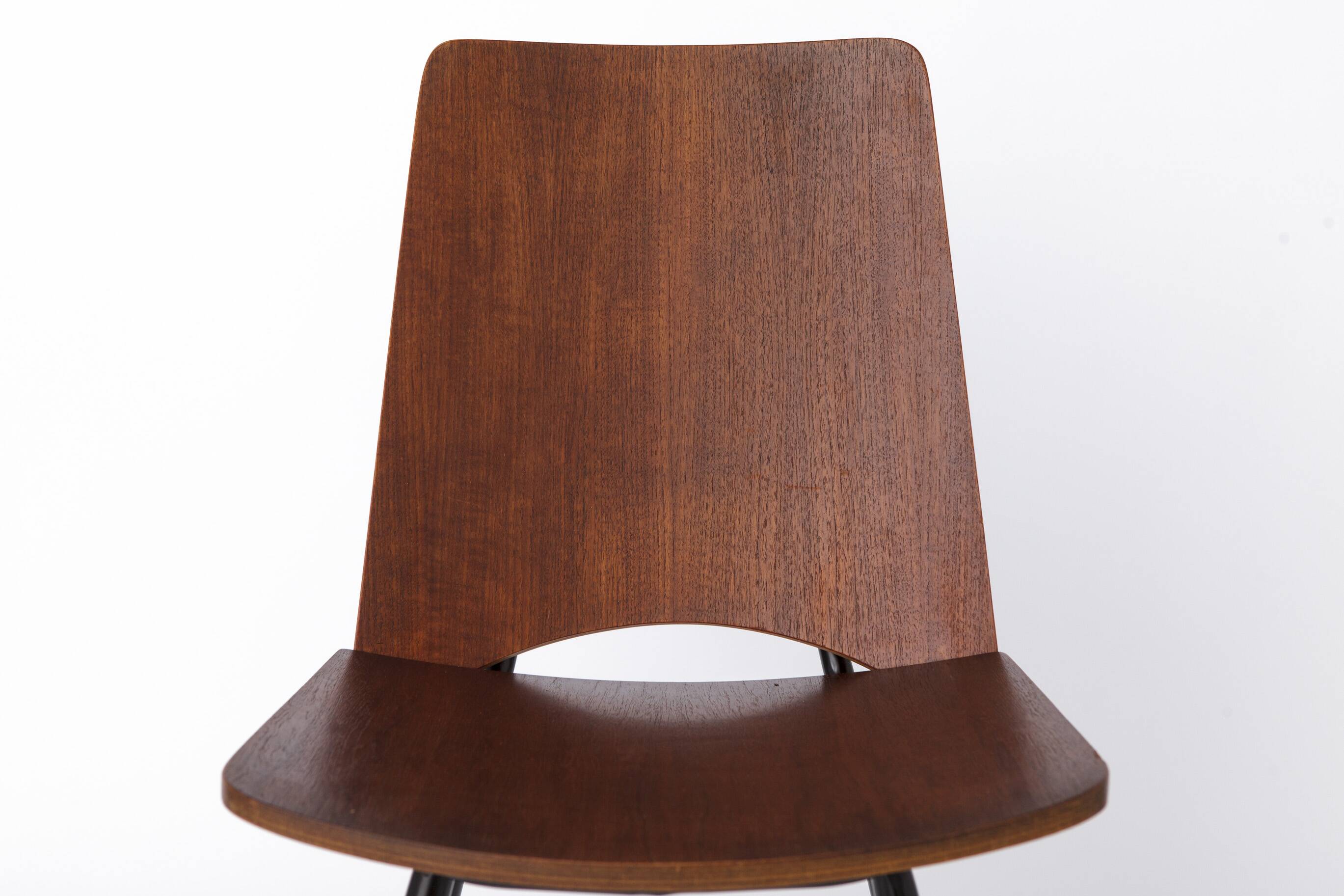 Mid Century Danish Chair 1950s Teak Plywood Chair, Scandinavian Vintage