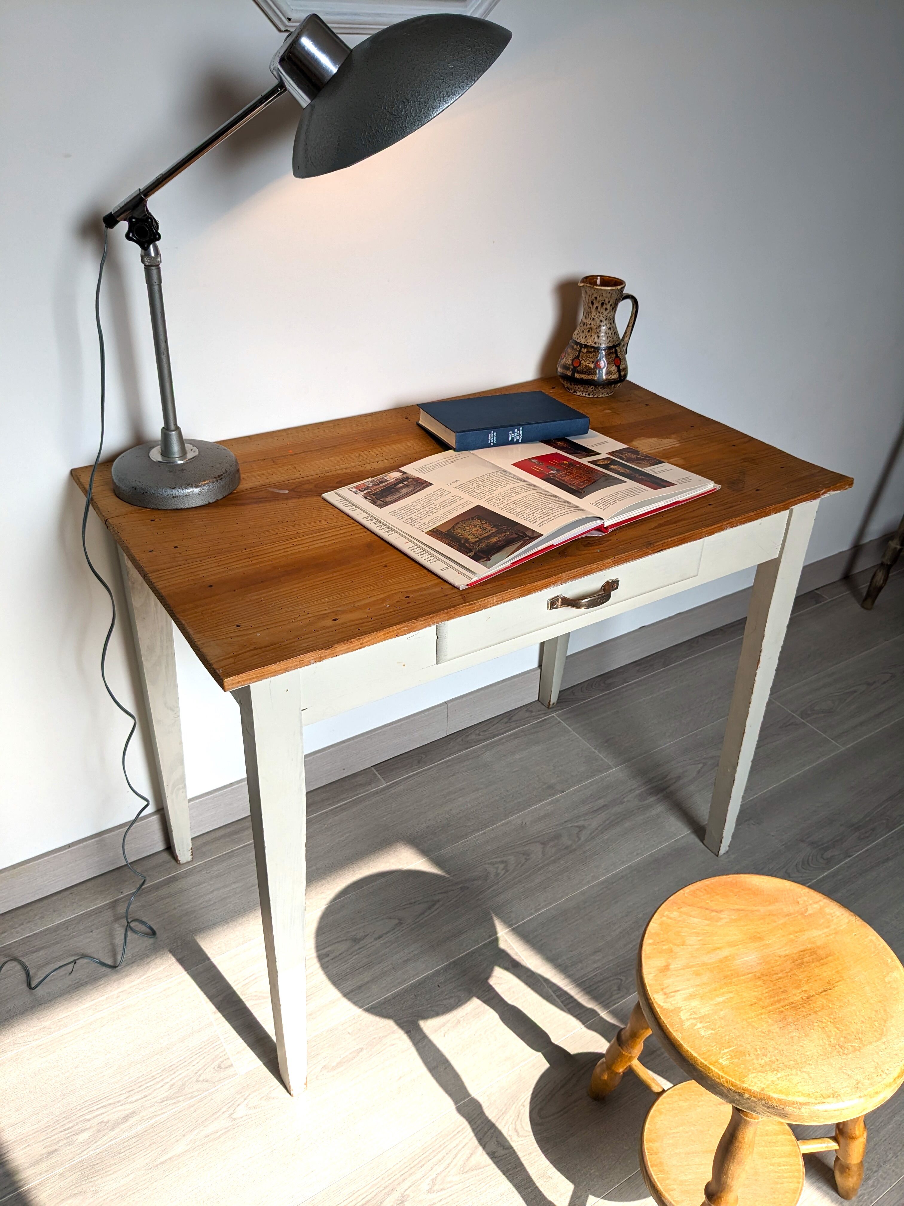 Old country pine side table