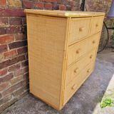 Commode rotin vintage