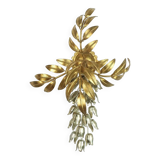 Hans koegl vintage florentine wall lamp sconce metal pioggia d'oro hollywood regency style