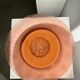 Molded pink glass dish art nouveau patterns D: 31.5cm