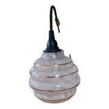 Pink glass portable lamp from Clichy