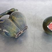 2 vases vintage en céramique vernissée, Grèce