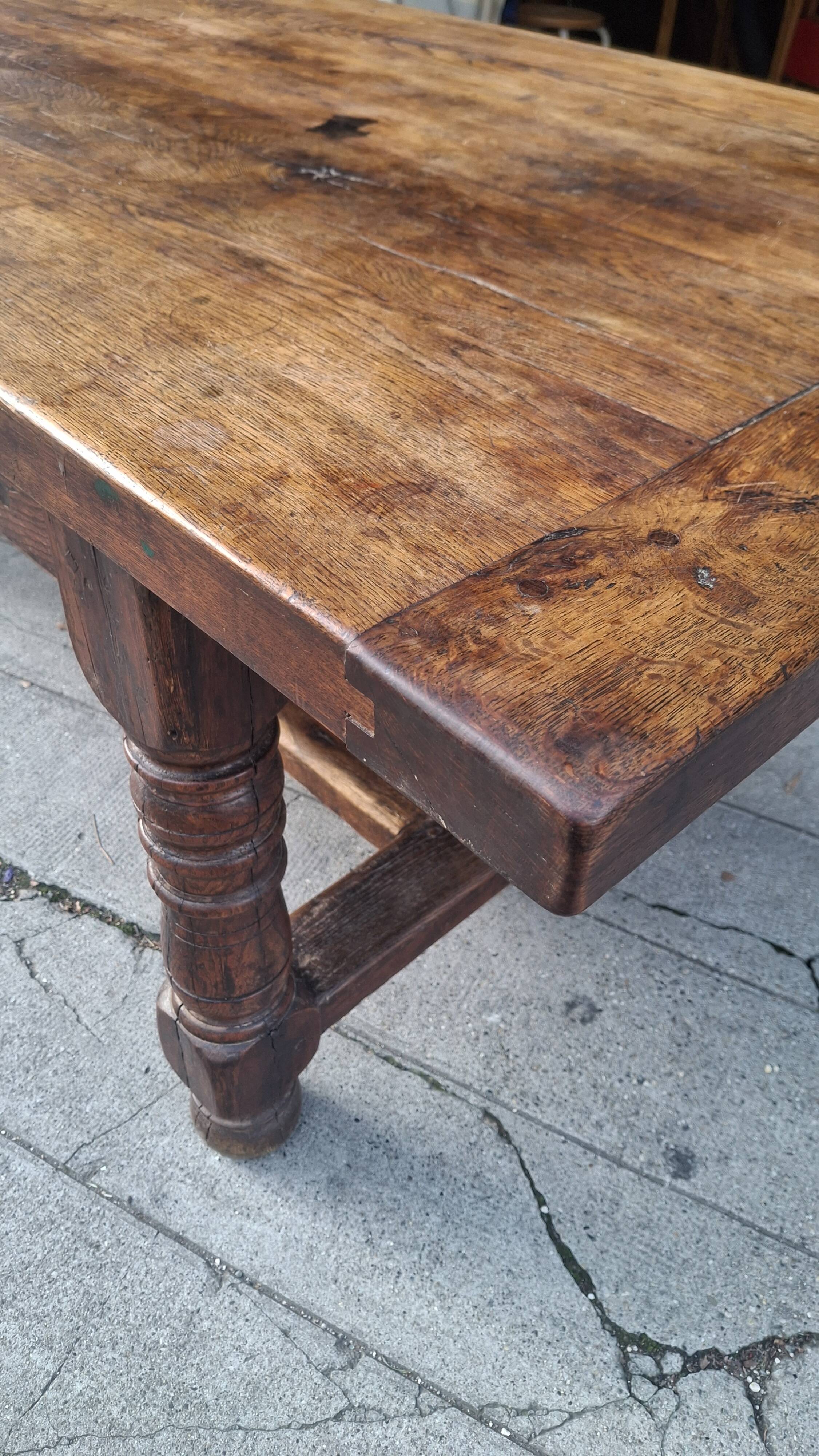 Large oak farmhouse table