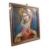 Painting Golden frame Virgin Mary immaculate heart
