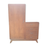 Asymmetrical oak cabinet