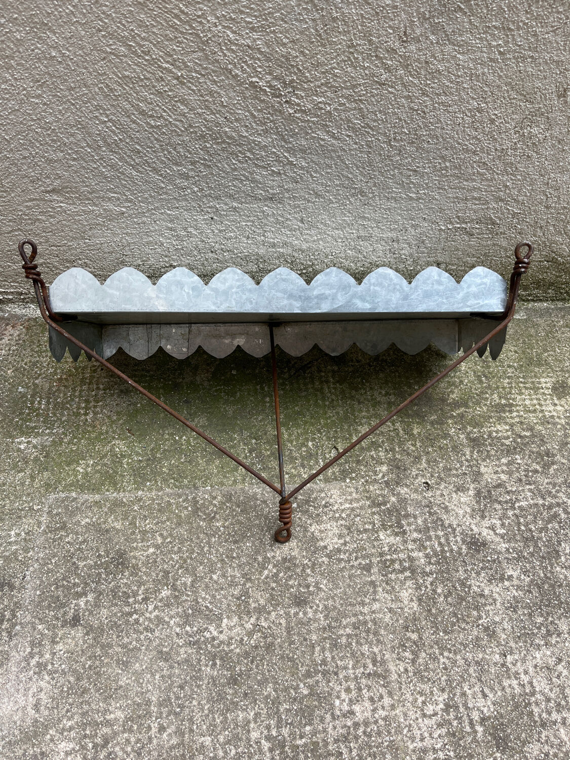 Vintage zinc wall shelf