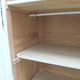 1950s wardrobe, 2 doors, one bar, 3 shelves, re-enchanted in pearl gray with waxed finish.