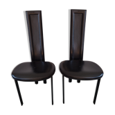 Paire de chaises Alice Giorgio Cattelan cuir  noir