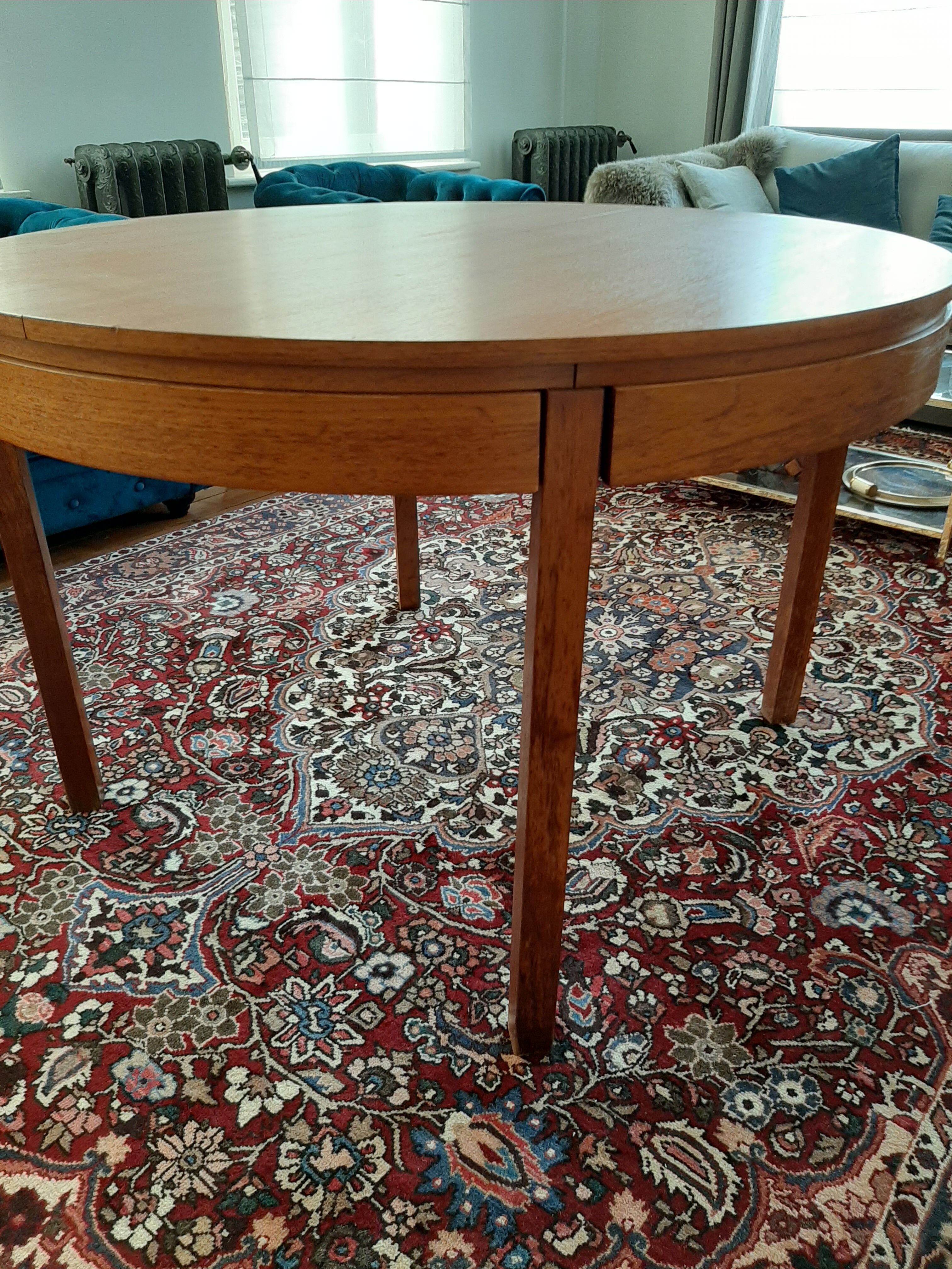 Table ronde extensible scandinave teck vintage