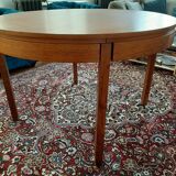 Scandinavian expandable vintage teak round table