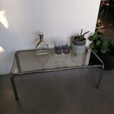Glass and chrome coffee table