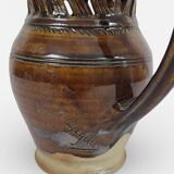 Deceptive pitcher in stoneware signed Jean-Claude Seguin (1954-)