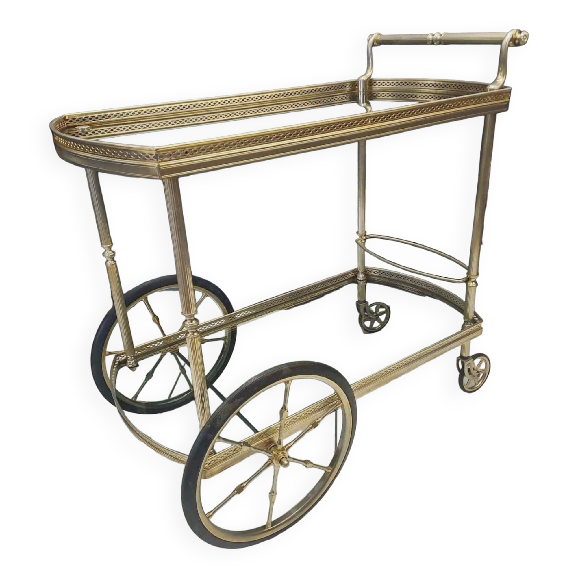Vintage trolley in gilded and silvered bronze