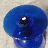 Glass cup of Biot, cobalt blue