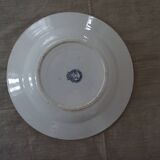 Old faience plate old St Amand decoration Daisy blue flowers