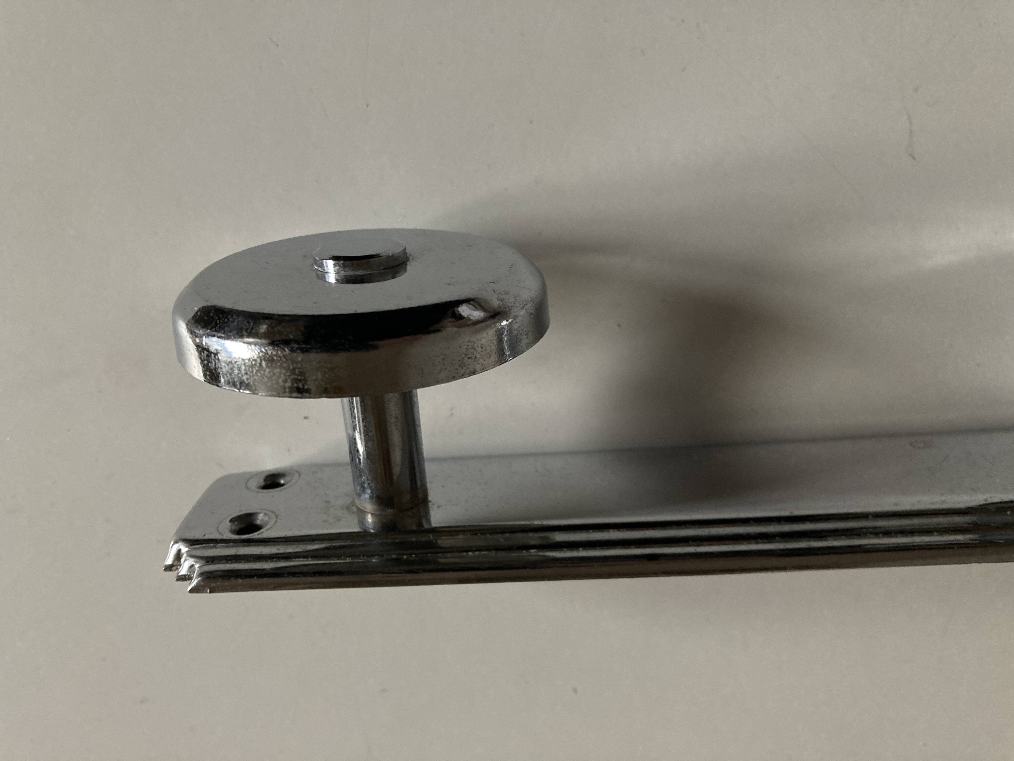 chrome Art Deco bathroom coat hook 57cm