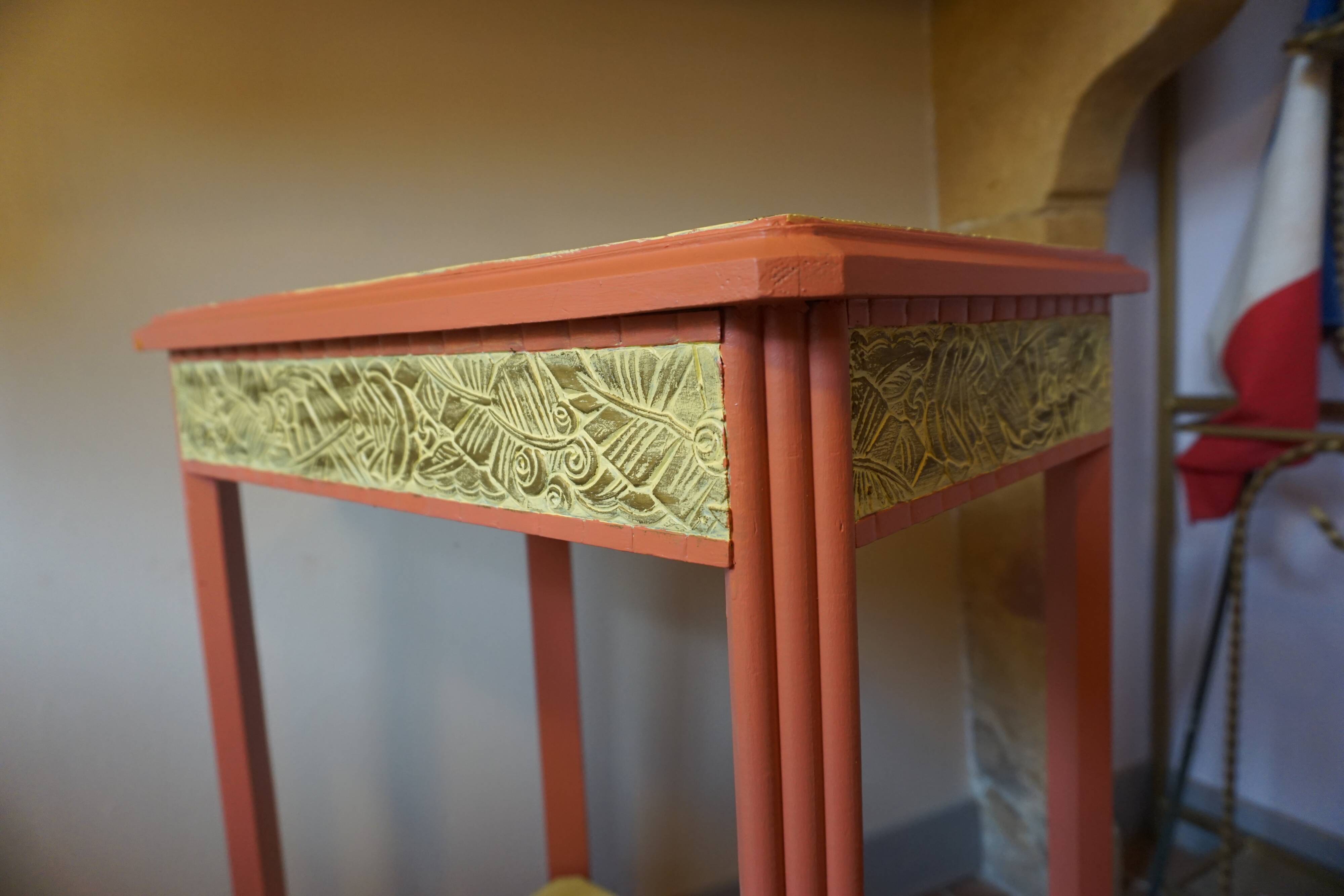 Art Deco painted wood side table - 1930s