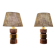 Vintage Bergboms Bitossi table lamps, ceramic with copper glaze, Sweden 1960s.