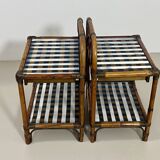 Pair of vintage 70s checkerboard bedside tables: Ref cindy